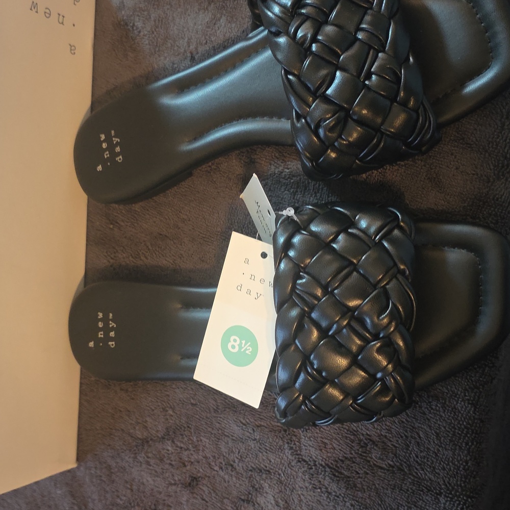 A New Day Women's Black Braided Sandals - Picture 3 of 5